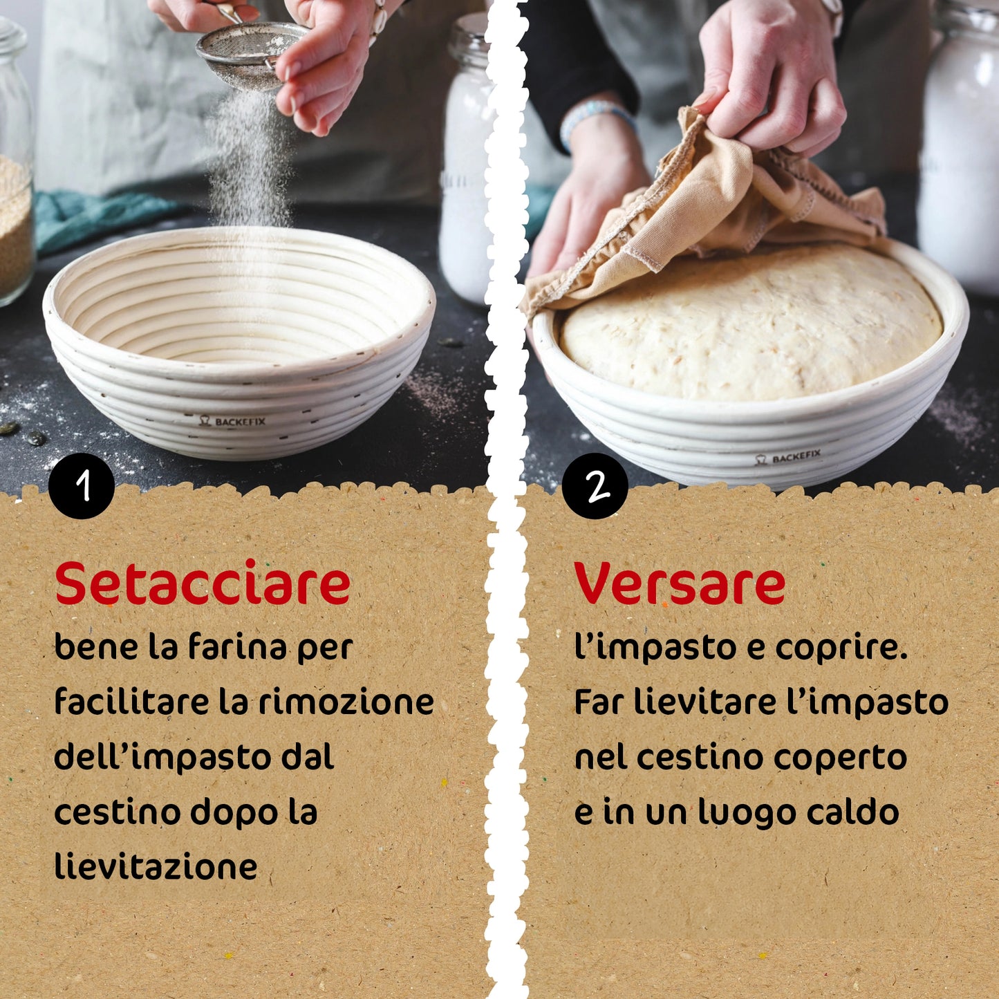 Cestino rotondo per fermentazione naturale del pane (diametro 27 cm)